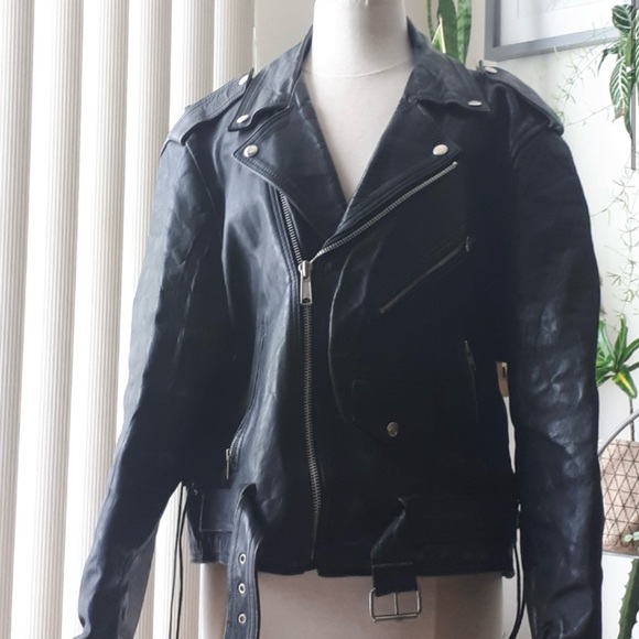 Vintage Leather Moto Jacket L/XL - Picture 2 of 6